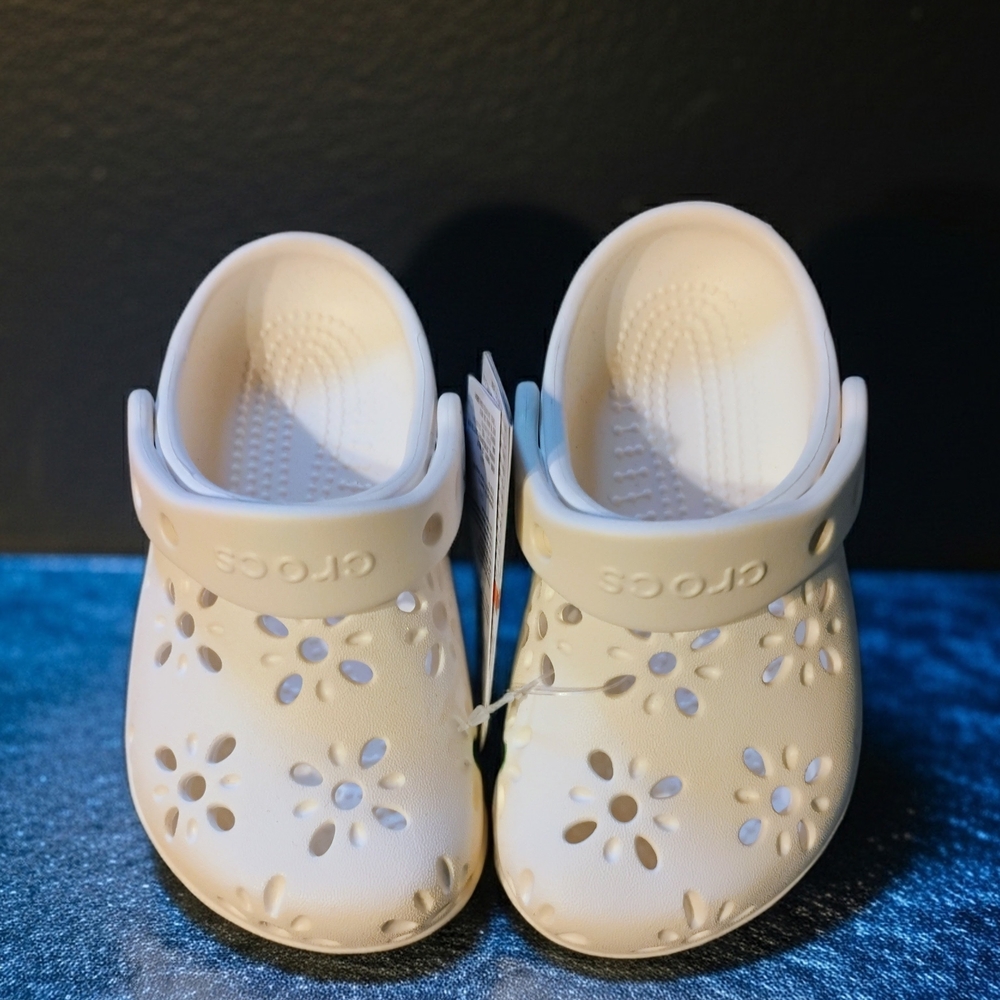 CROCS Kids' Floral Clogs - White